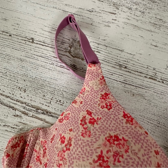 MAIDENFORM One Fab Fit Tailored Demi T-Shirt Underwire Bra Floral Hearts 38D - Picture 5 of 9